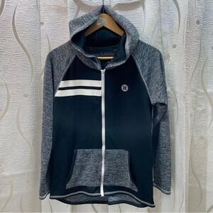 Hurley Full Zip Hoodie Mens Large Black Grey Excellent Nike Dri-FIT Athletic
